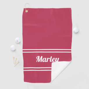 Serviette De Golf Custom Golfer Pro Sports Classic Nom Chic Magenta