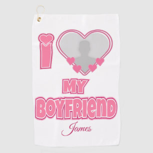 Serviette De Golf Custom I Love My Boyfriend - Ajouter photo et nom