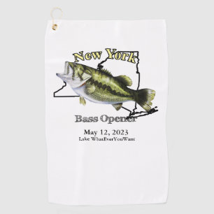 Serviette De Golf Custom Lake/Date New York Bass Opener Tower
