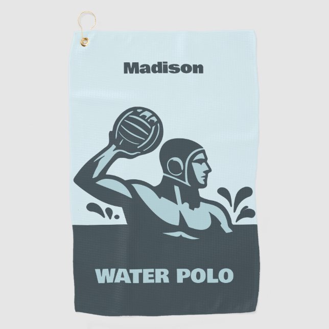 Serviette De Golf Custom Name Water Polo (Devant)