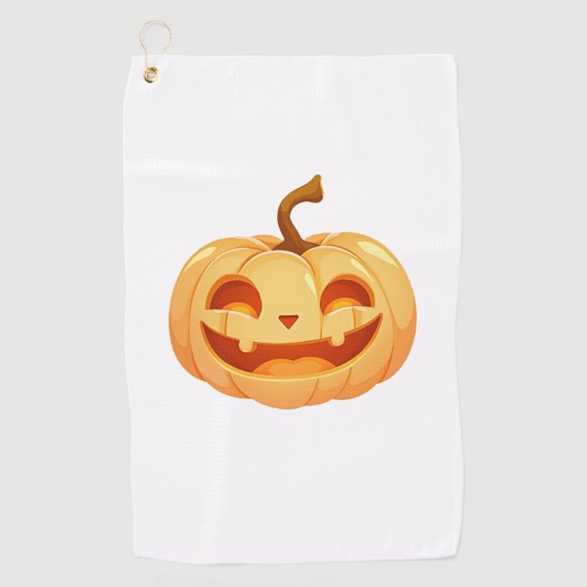 Serviette De Golf Cute Citrouille Jack-o'-lantern Turtle Mer Hallowe (Devant)