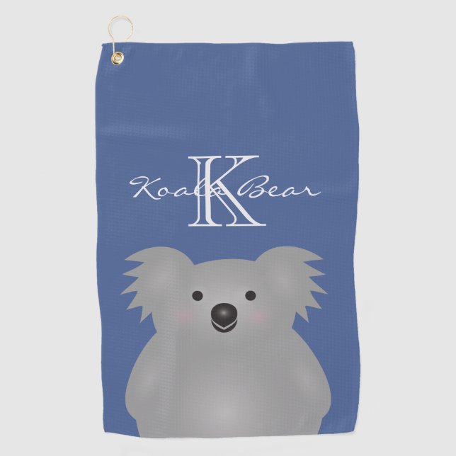 Serviette De Golf Cute Cudely Australia Baby Koala Oear Monogramme (Devant)