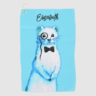 Serviette De Golf Cute Ferret Aquarelle Drôle Nom de l'animal