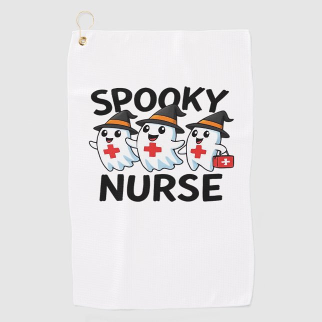 Serviette De Golf Cute Halloween Nurse Ghosts Cartoon classique T-Sh (Devant)