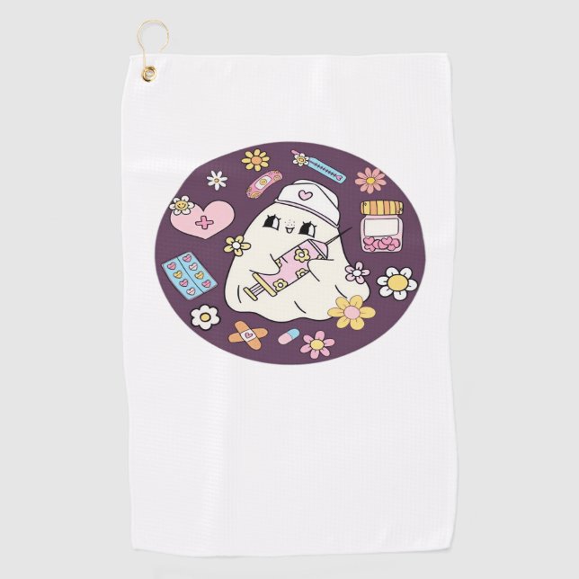 Serviette De Golf Cute Infirmière Halloween T-Shirt surdimensionné (Devant)