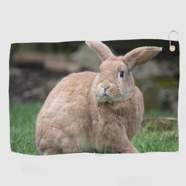 Serviette De Golf Cute lapin de gingembre avec de grandes oreilles (Horizontal)