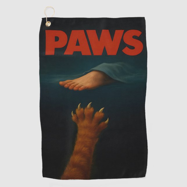 Serviette De Golf Cute Orange Tabby vs Human Foot  (Devant)