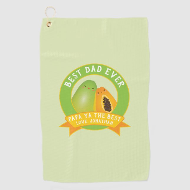 Serviette De Golf Cute Papa Ya Le Meilleur Jeu De Fruits Drôle Pour  (Devant)