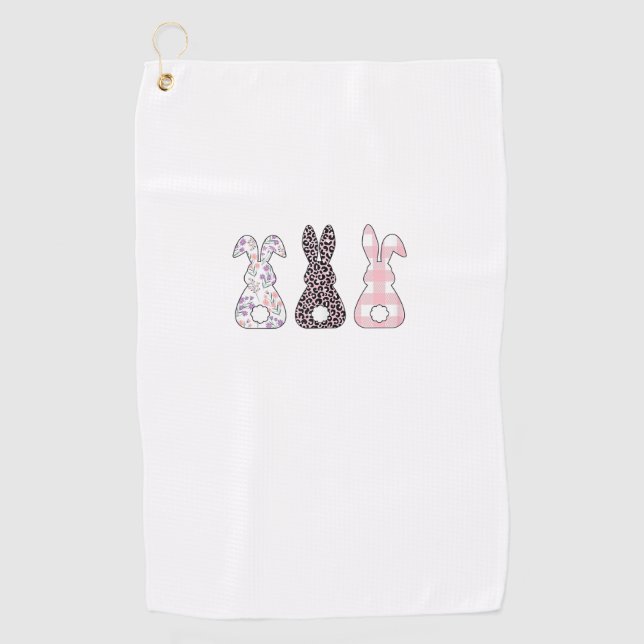 Serviette De Golf Cute Pink Bunnies Happy Easter Bunny Women Girls T (Devant)