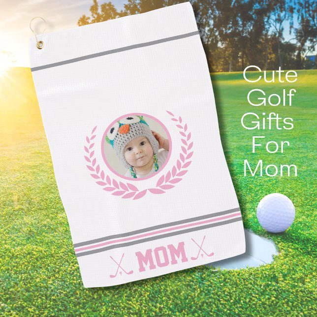Serviette De Golf Cute Rose Wreath Photo Maman Golf Serviette (Cute Pink Photo Mom Golf Towel
)