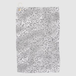 Serviette De Golf Cute Silver Cheetah Leopard Motif d'impression