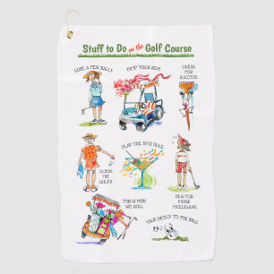 Serviette De Golf Cute "Stuff to Do on the Golf Course" Golf Towel