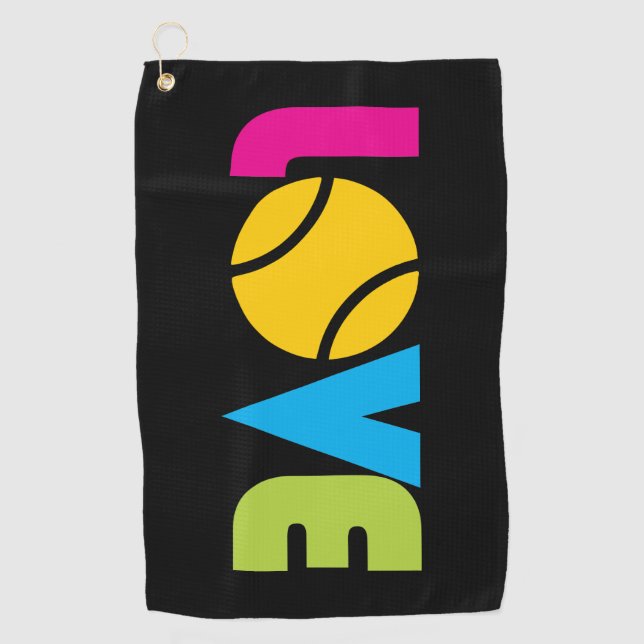 Serviette De Golf Cute Tennis LOVE -   (Devant)