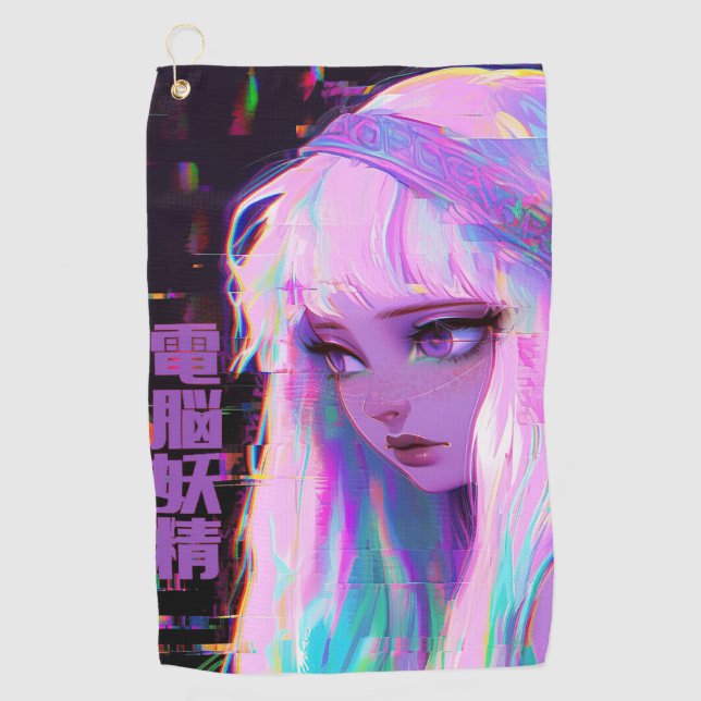 Serviette De Golf Cyber Fairy "Dennou Yousei" Glitchcore (Devant)
