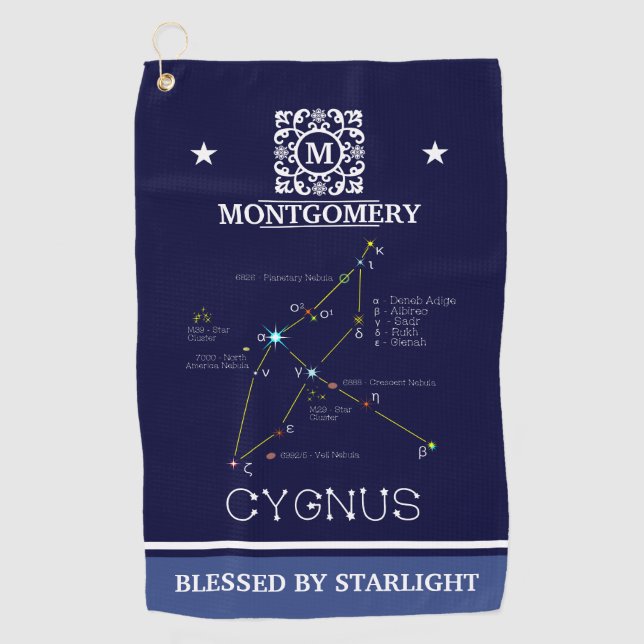 Serviette De Golf Cygnus de constellation de l'hémisphère nord (Devant)