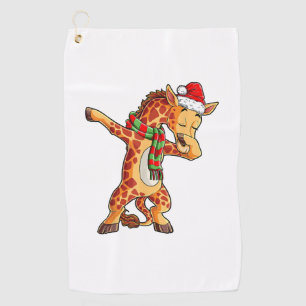 Serviette De Golf Dabbing Giraffe Père Noël T Shirt Christmas Kids B