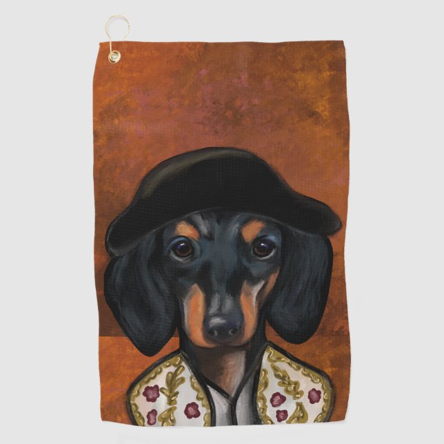 SERVIETTE DE GOLF DACHSHUND        (Devant)