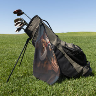 Serviette De Golf Dachshund Avec Noël Festif Du Père Noël