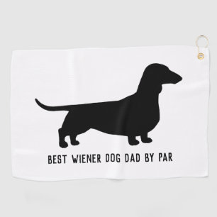 Serviette De Golf Dachshund Chien Silhouette Texte personnalisé