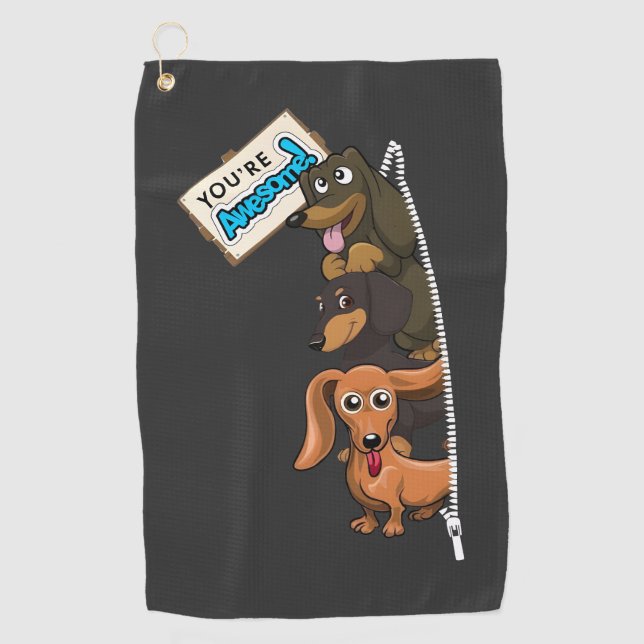 Serviette De Golf Dachshund Vous Êtes Super (Devant)