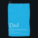 Serviette De Golf Dad, Daddy, Father Definition Modern Sky Blue<br><div class="desc">Personalise for your special dad, daddy or father to create a unique gift for Father's day, birthdays, Christmas or any day you want to show how much he means to you. A perfect way to show him how amazing he is every day. You can even customise the background to their...</div>