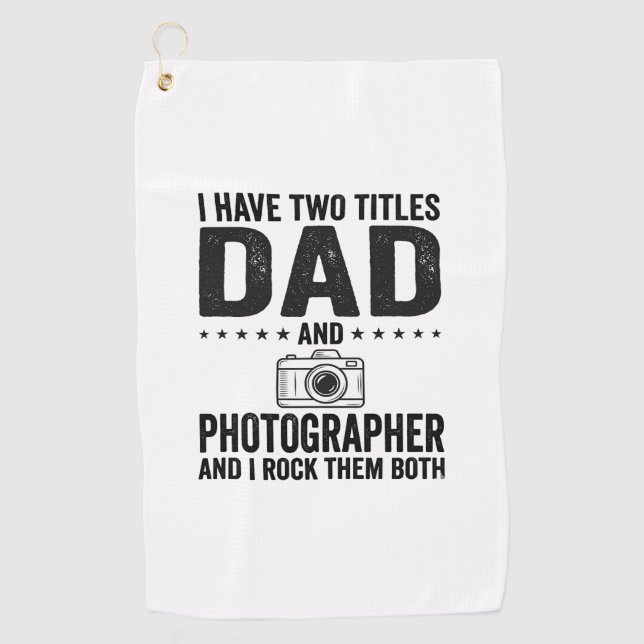 Serviette De Golf Dad Photographer Vintage Engraving Shirt Design_1 (Devant)