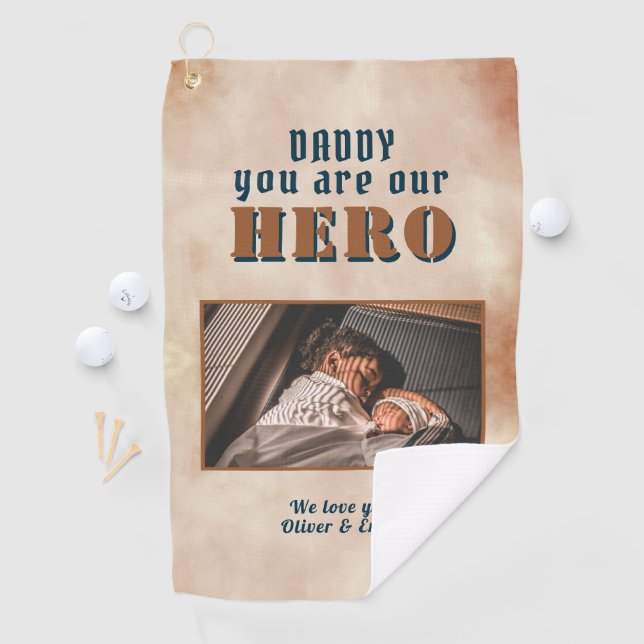 Serviette De Golf Daddy Hero Aquarelle Père Keepsar Photo de famille