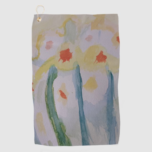 Serviette De Golf Daffodiles Abstraits (Devant)