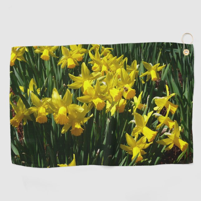 Serviette De Golf Daffodiles Jaunes I Fleurs De Printemps Cheveux (Horizontal)