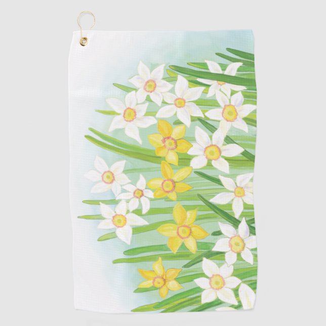 Serviette De Golf Daffodiques de printemps (Devant)