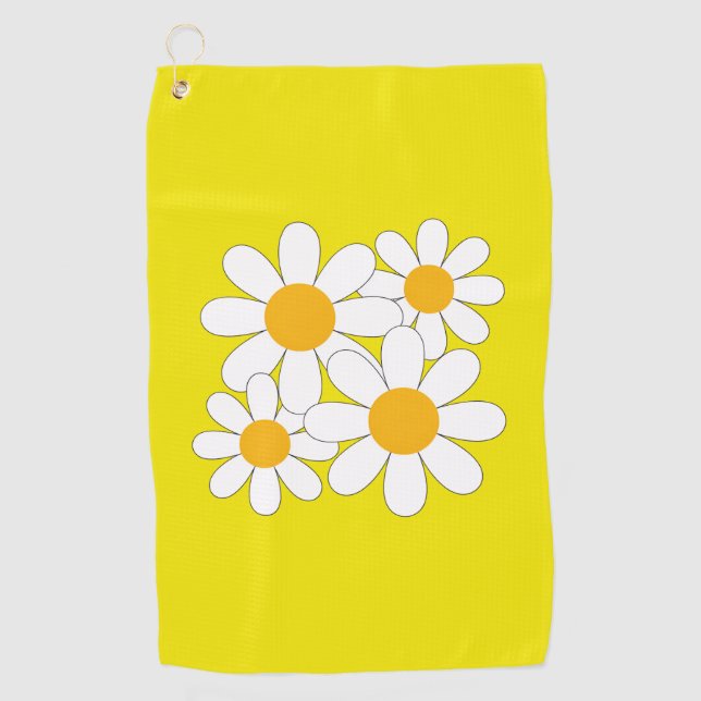 Serviette De Golf Daisy Lumineuse et Audacieuse (Devant)