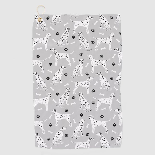 Serviette De Golf Dalmatian Paws and Bones Golf Towel (Devant)