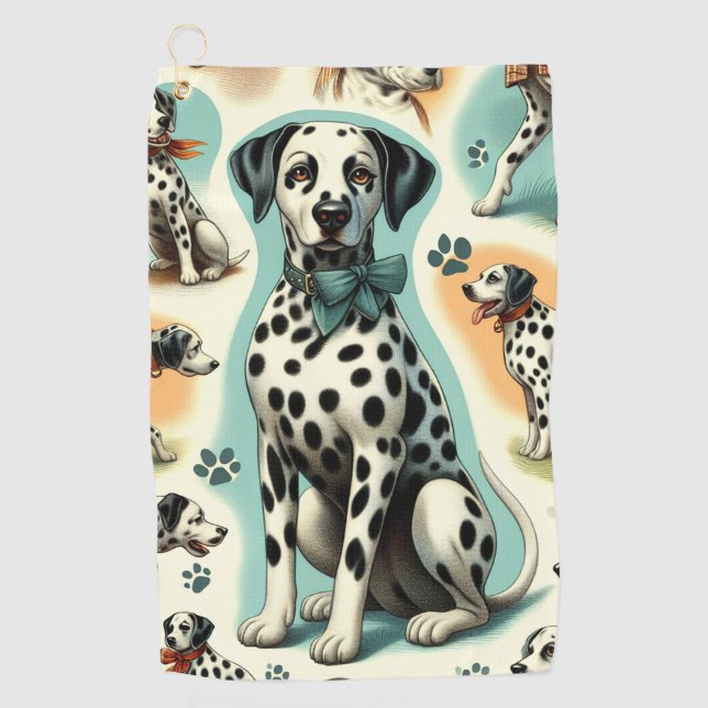 Serviette De Golf Dalmatie mignonne (Devant)