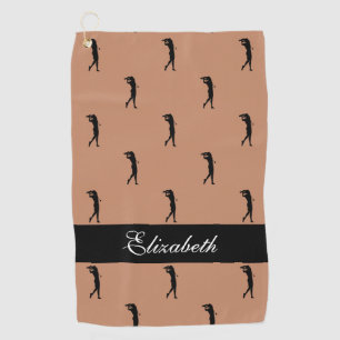 Serviette De Golf Dame de golf à motif de terre cuite Nom