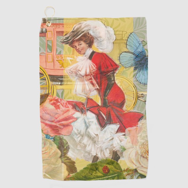 Serviette De Golf Dame victorienne femme élégante riche illustration (Devant)