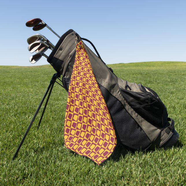Serviette De Golf Damier Marron et Or d'Arizona (Vert)