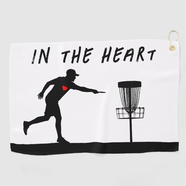 Serviette De Golf Dans le disque cardiaque (Horizontal)