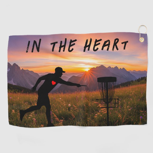 Serviette De Golf Dans le disque cardiaque (Horizontal)