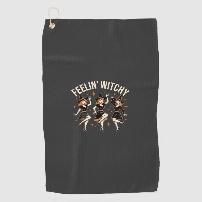 Serviette De Golf Danse de sorcière Halloween Feelin’ Witchy (Devant)