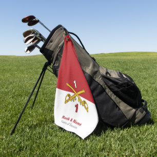 Serviette de golf de Cavalry Sabers croisés - Roug