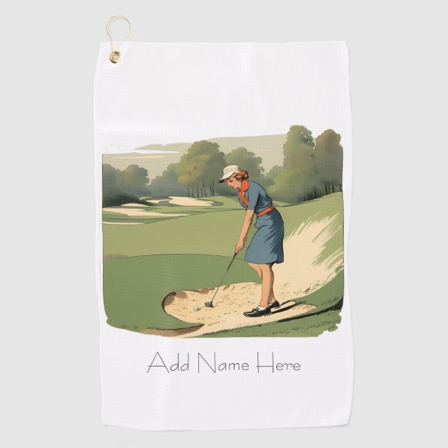 Serviette de golf de Golfeurs Vintages personnalis (Devant)