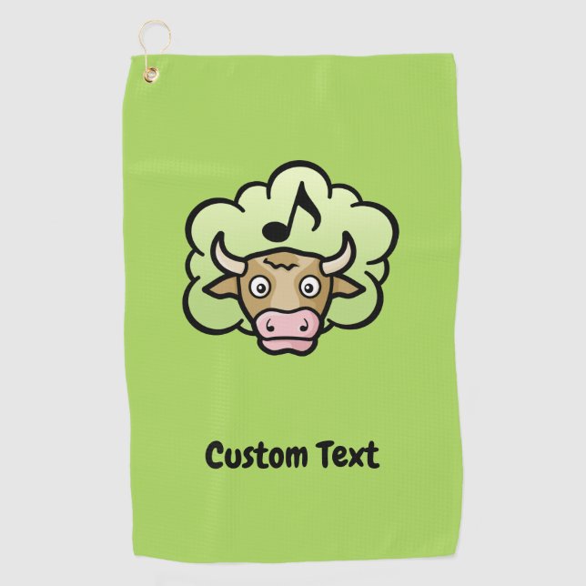 Serviette de golf de la vache Methane Cartoon (Devant)