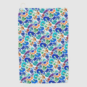 Serviette De Golf De mignons monstres colorés affrontent le Coque-Ma