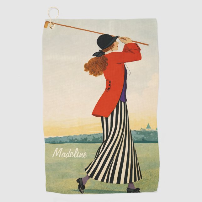 Serviette de golf de mode vintage personnalisée (Devant)