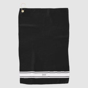 Serviette de golf de Monogramme noir sportif
