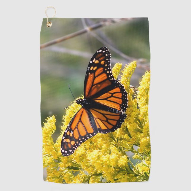 Serviette de golf de papillon de monarque (Devant)