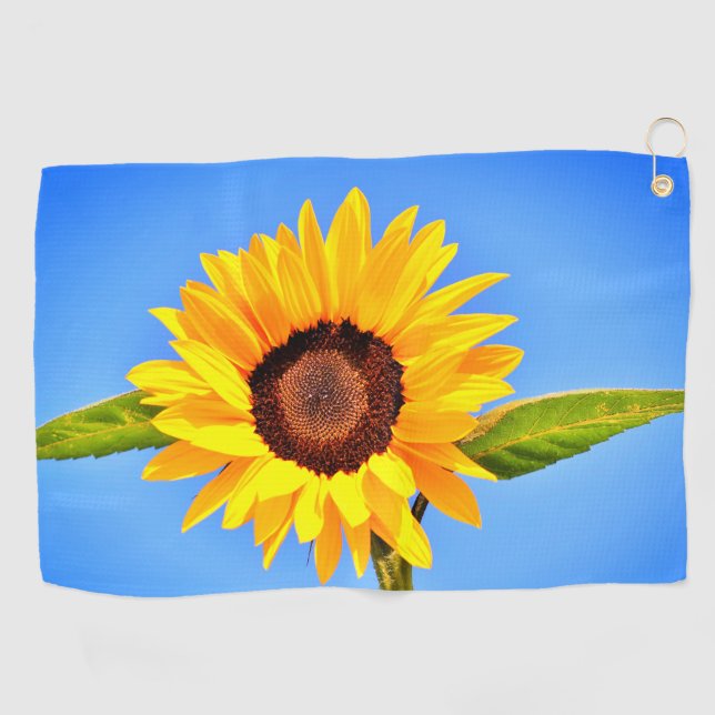 Serviette de golf de tournesol jaune (Horizontal)