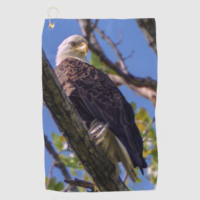 Serviette de golf d'Eagle chauve (Devant)