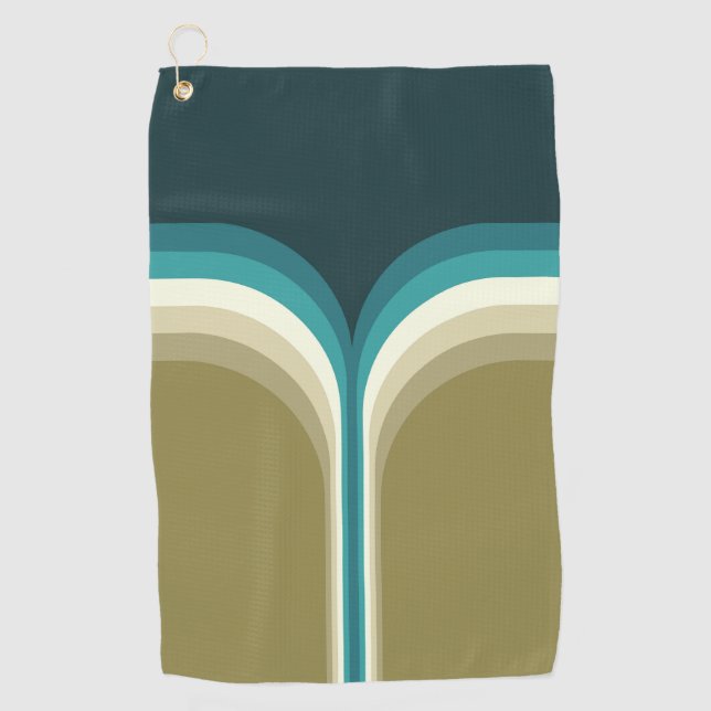 Serviette De Golf Décor à deux arches de style rétro (Devant)