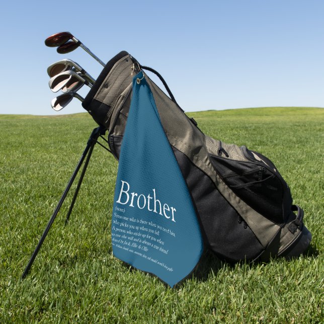 Serviette De Golf Définition de frère typographique bleu moderne amu (Vert)